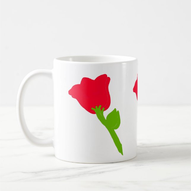De Café flores vermelhas da caneca (Esquerda)