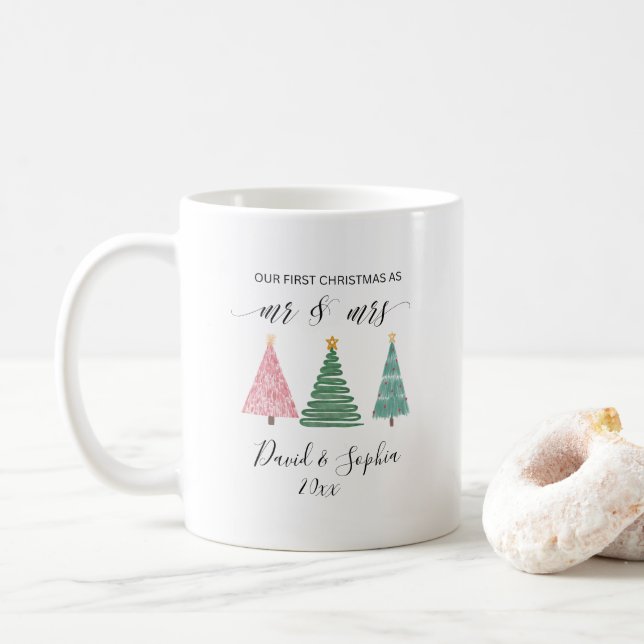 De Café fofo primeiro Natal juntos caneca (Com Donut)