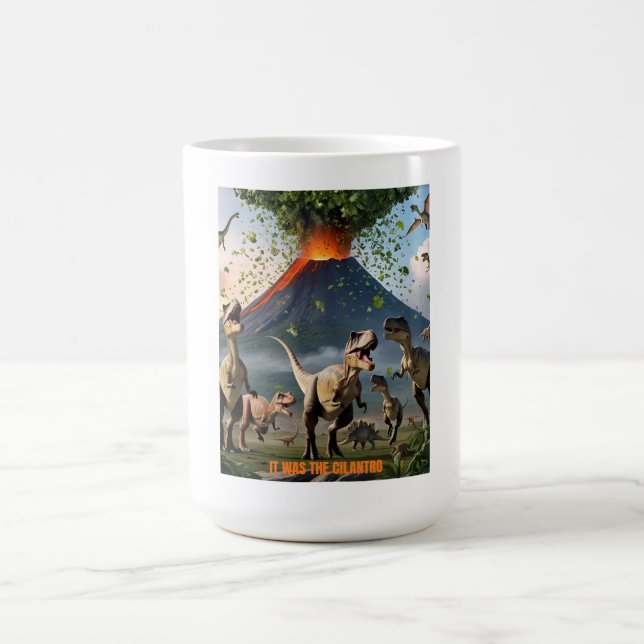 De Café Foi o Cilantro - Engraçado Caneca Dinossauro (Centro)