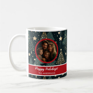 De Café Foto da família natalina alegre  Caneca Dourada ve