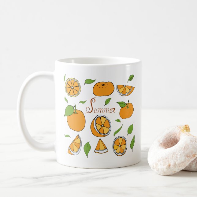 De Café Fruta é verão Caneca Minimalista Fofa (Com Donut)