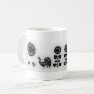 De Café Galo bonito do estilo country e caneca do girassol