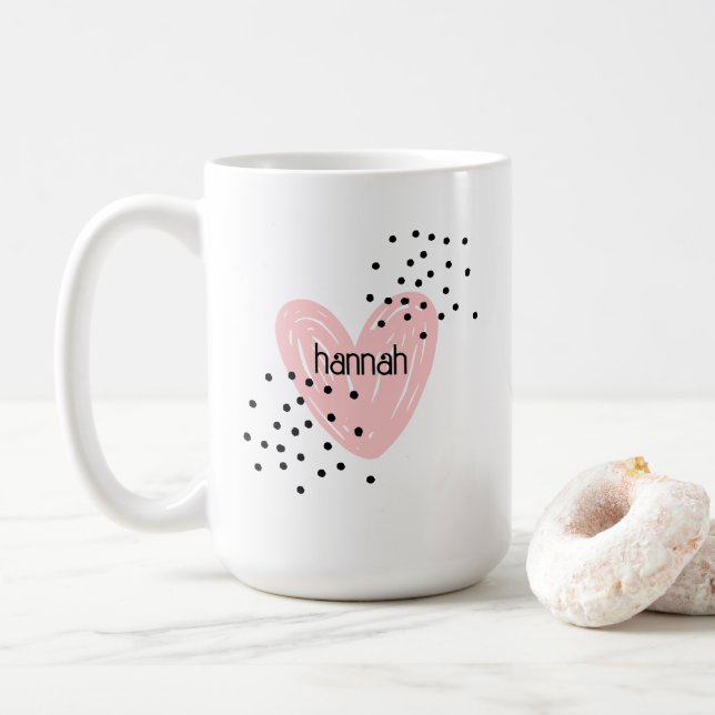 De Café Garotas Whimsical Coração Bela Caneca Personalizad (Com Donut)