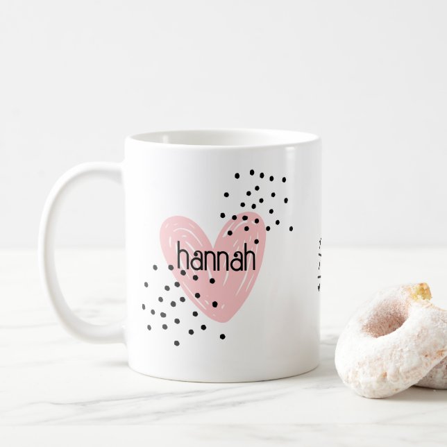 De Café Garotas Whimsical Coração Bela Caneca Personalizad (Com Donut)
