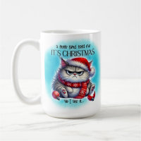 Gatinho Natalino Engraçado Mal-Humorado | Caneca d