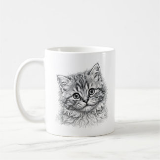 De Café Gatinho Persa Caneca Preta
