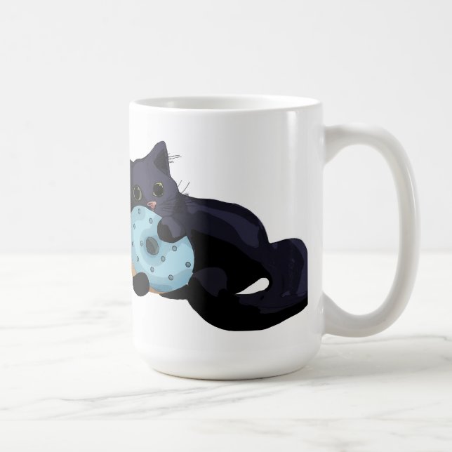 De Café Gatinho que come a caneca da rosquinha (Direita)