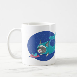 De Café Gato do tubarão - caneca
