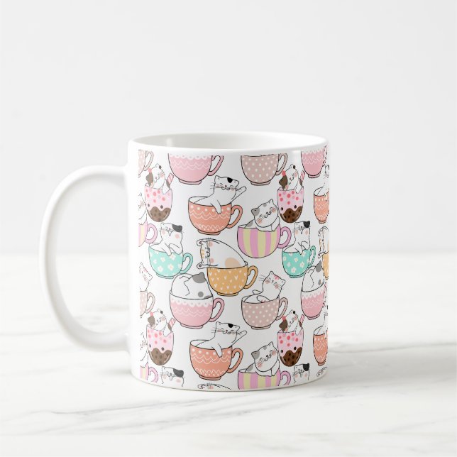 De Café Gato em caneca design 01 w (Esquerda)