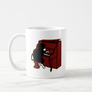 De Café Gato que joga a caneca do piano