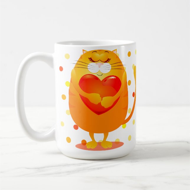 De Café Gatos doces apaixonados, caneca (Esquerda)