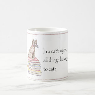 De Café Gatos - todas as coisas pertencem caneca