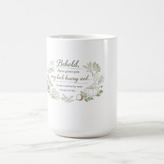 De Café Gênesis 1:29 KJV Caneca Vegana • Toda Erva que Dá