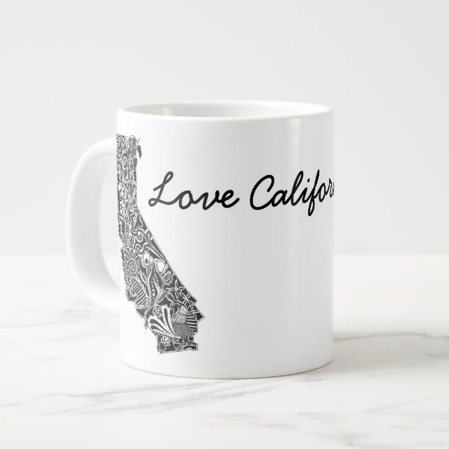 De Café Grande A caneca "Love California" (Frente Esquerda)
