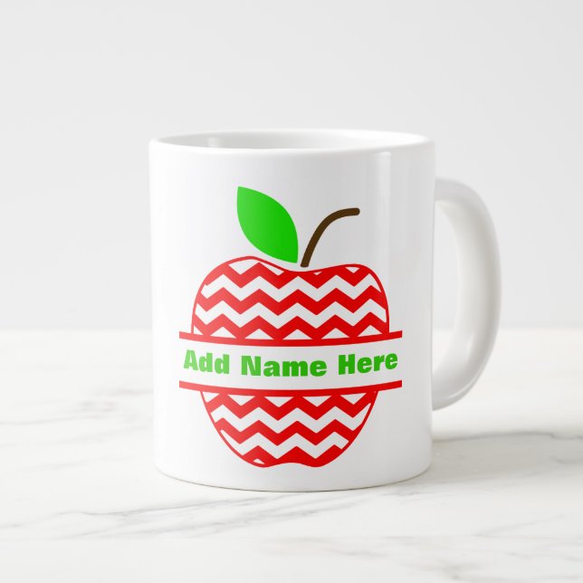 De Café Grande Adicione Seu Nome  - Caneca Jumbo (Frente Esquerda)