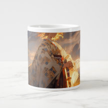 Caneca Artística Estilo Anime 'Guerreiro Dourado'