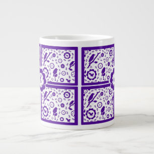 De Café Grande caneca azul e branca