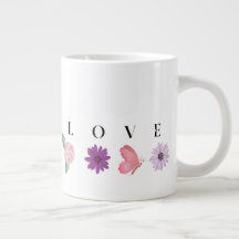 Caneca Borboleta Floral LOVE – Presente Romântico 