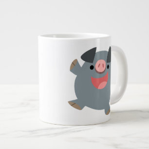 De Café Grande Caneca Bouncy do jumbo do porco dos desenhos anima