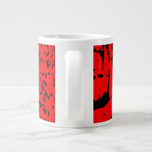 De Café Grande Caneca Branca com Desenho Vermelho Feito à Mão
