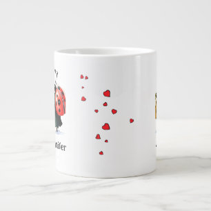 De Café Grande Caneca Casal Joaninha Personalizada