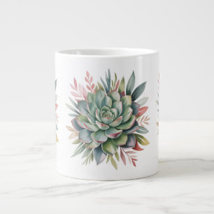 De Café Grande Caneca Clássica com Buquê Suculento, 325 ml