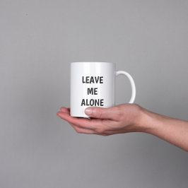 De Café Grande Caneca com Citação Divertida 'Deixe-me em Paz'