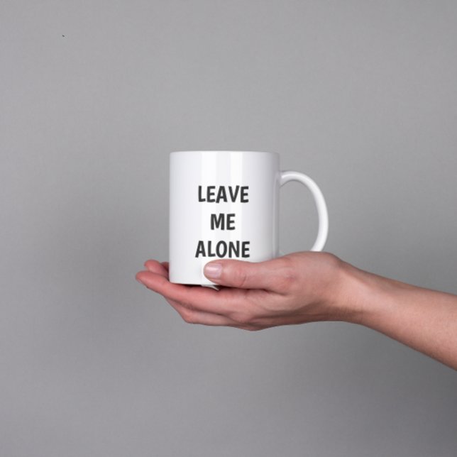 De Café Grande Caneca com Citação Divertida 'Deixe-me em Paz' (Criador carregado)