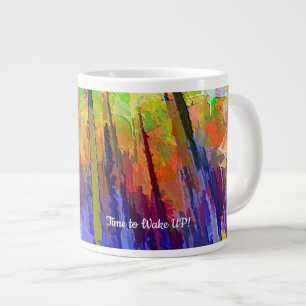 De Café Grande Caneca com Design Abstrato Brilhante