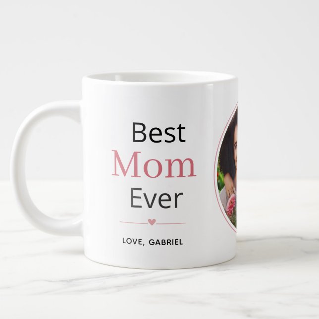 De Café Grande Caneca com Foto e Nome Personalizado - Melhor Mãe  (Esquerda)