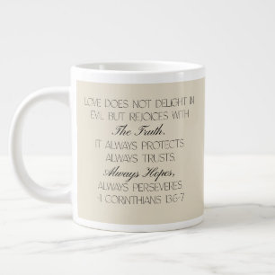 De Café Grande Caneca com versículo bíblico da Esperança 1 Corínt