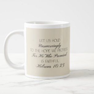De Café Grande Caneca com versículo bíblico Hebreus 10:23 Esperan