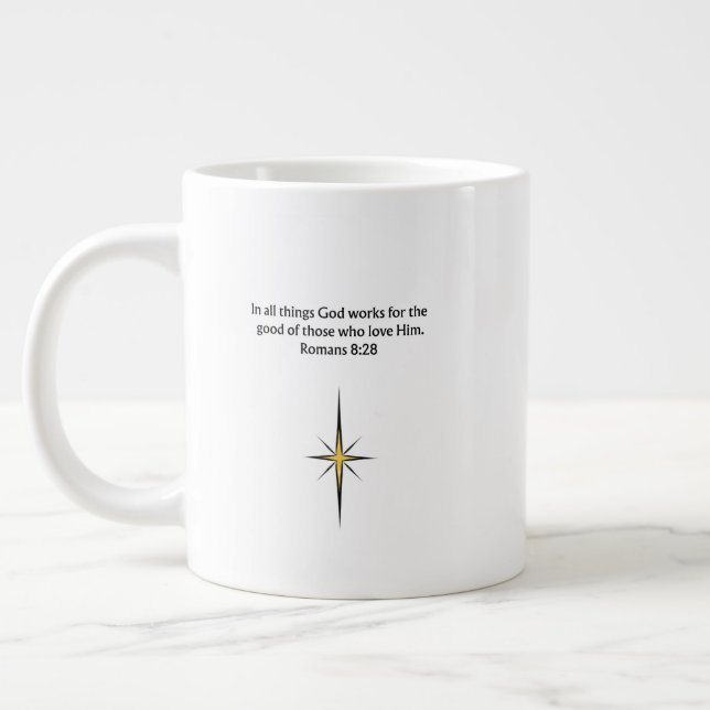 De Café Grande Caneca com versículo da Bíblia Cristã | Presente d (Esquerda)