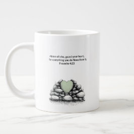 De Café Grande Caneca com Versículo da Bíblia Provérbios 4:23 Pre