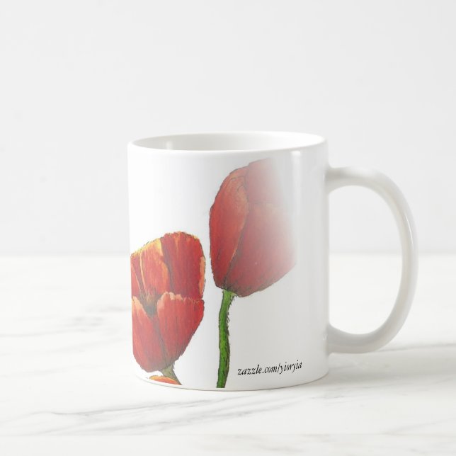 De Café grande caneca da papoila vermelha (Direita)