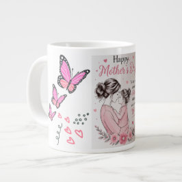 De Café Grande Caneca Dia das Mães Borboleta Feliz
