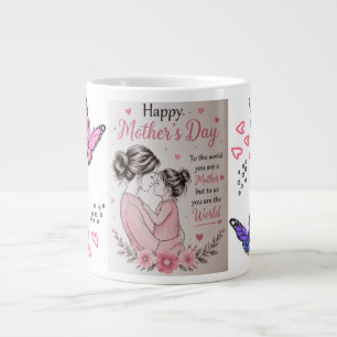 De Café Grande Caneca Dia das Mães Borboleta Feliz