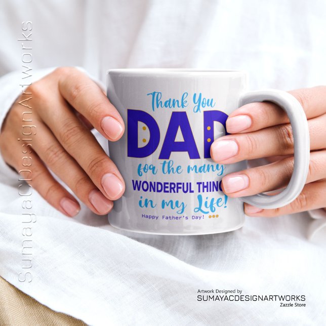 De Café Grande Caneca do Dia dos Pais Obrigado Papai (Happy Father's Day! Thank You Dad Mug)