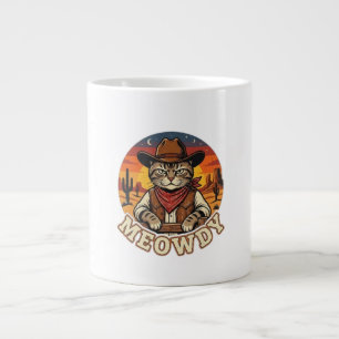 De Café Grande Caneca do Gato Caubói Engraçado Meowdy Western