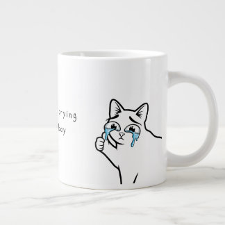 De Café Grande Caneca do Meme do Gato Chorando Engraçado | Não Es