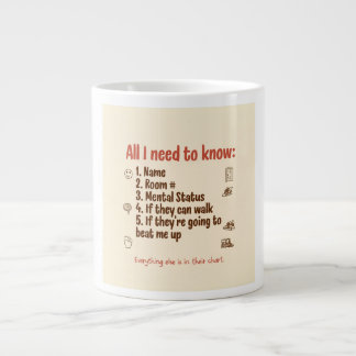 De Café Grande Caneca Engraçada para Enfermeira “Tudo o que Preci