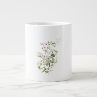 De Café Grande Caneca Especial Eucalipto Aquarela Floral