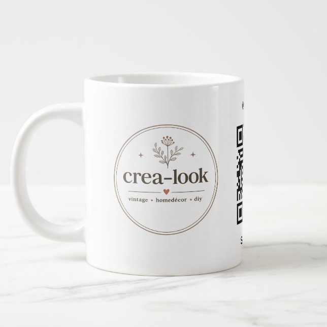 De Café Grande caneca especialidade código qr da empresa (Esquerda)