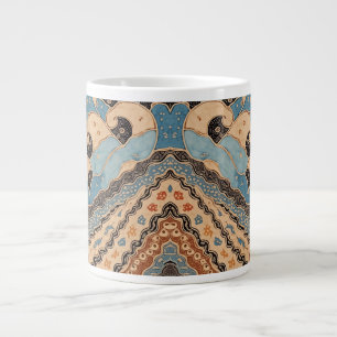 De Café Grande Caneca Especialidade em Batik Oceano Azul