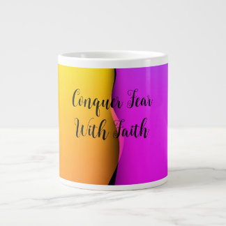 De Café Grande Caneca Espiritual Conquistar o Medo com Fé
