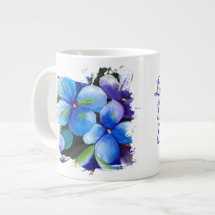 De Café Grande Caneca flor azul Deixe seu sonho florescer