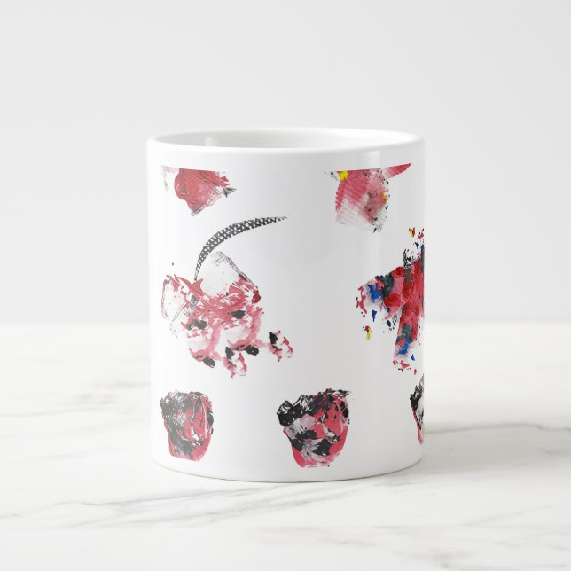 De Café Grande Caneca Floral Abstrata (Frente)