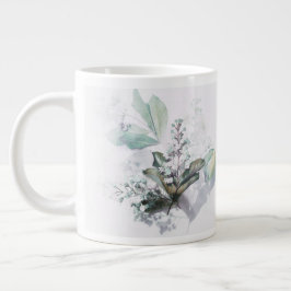 De Café Grande Caneca Floral Delicada com citação bonita
