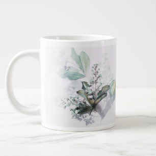 De Café Grande Caneca Floral Delicada com citação bonita