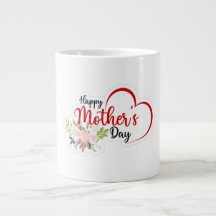 Caneca Floral Heart Feliz Dia das Mães
